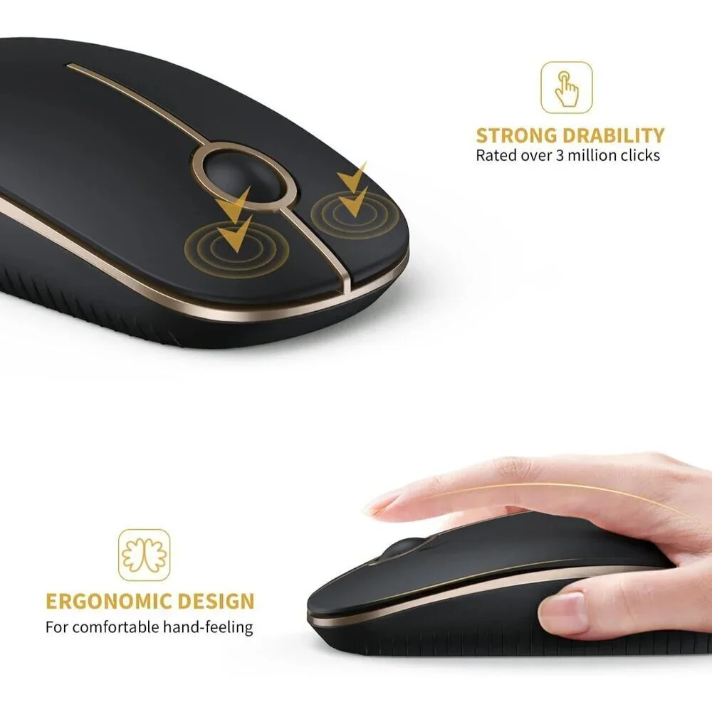 ✨ Mouse Wireless 2.4G Slim Portable Computer with Nano Silent Optical Laptop